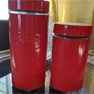 Red Kitchen Plates / Canister